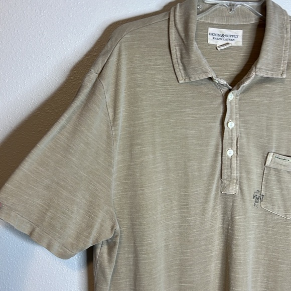 RALPH LAUREN DENIM & SUPPLY Polo Shirt Aztec Logo Cotton Army Green XL TG - Picture 8 of 17